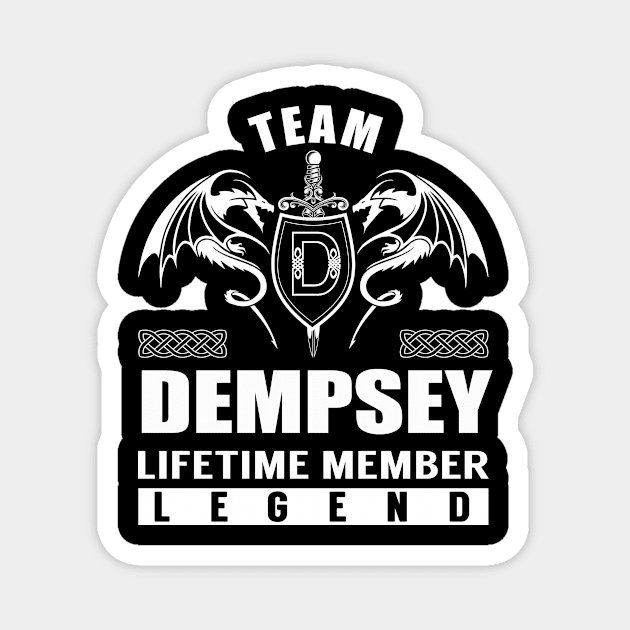 Team DEMPSEY Lifetime Member Legend Magnet by Lizeth