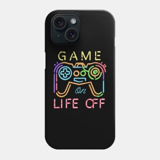 Game On, Life off Neon Strips Phone Case