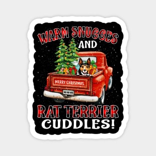 Warm Snuggles And Rat Terrier Cuddles Truck Tree Christmas Gift Magnet