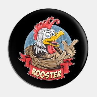 cute smiling rooster Pin