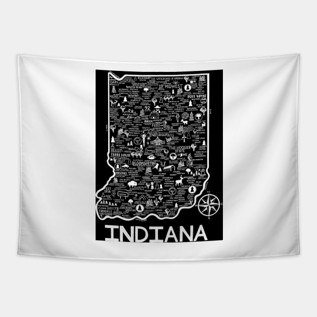 Indiana Map Tapestry by fiberandgloss