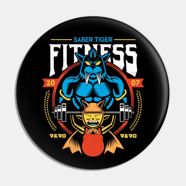 Saber Tiger Fitness Pin by logozaste