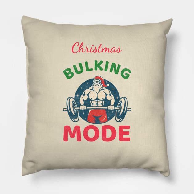 Christmas bulking mode Pillow by CheekyClothingGifts