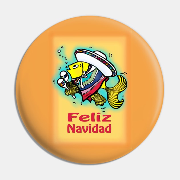 Feliz Navidad Mexicab Fish Pin by FabSpark