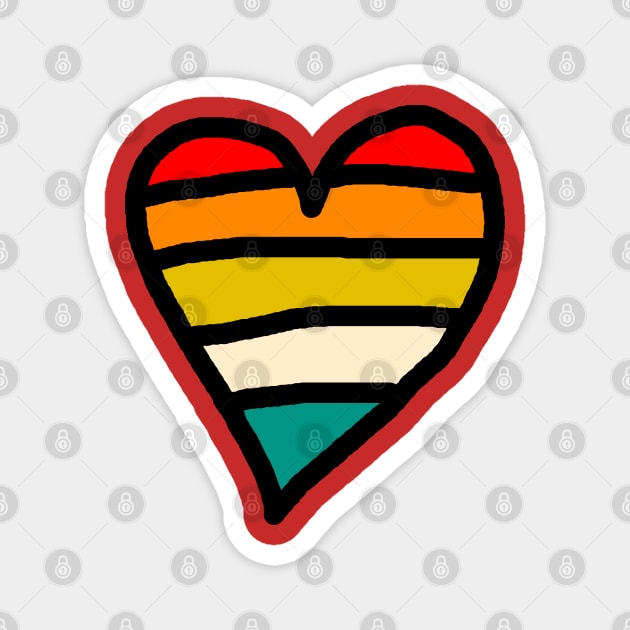 Retro Sunset Heart Magnet by Creatifly Graphic Tees