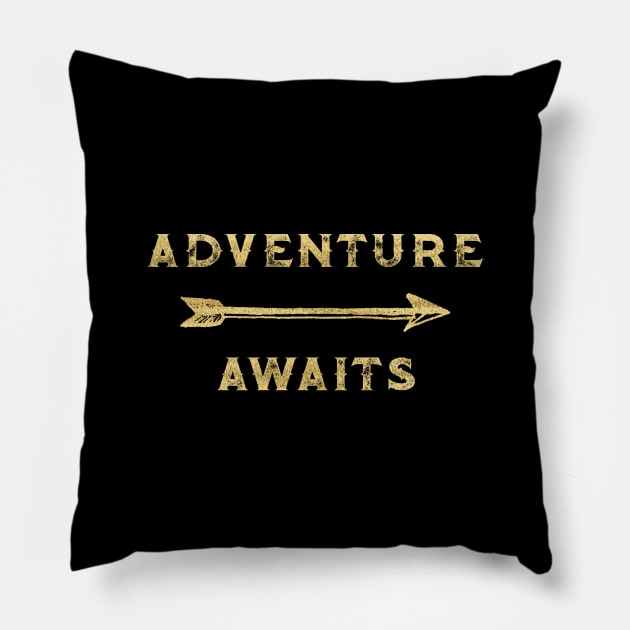 Adventure Awaits - Gold Compass Pillow by Cascadia by Nature Magick