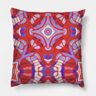 Red WHite and Blue Abstract 78 Pillow