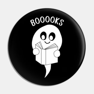 Boooks Cute Ghost Reading a Book Pin