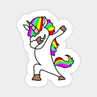 Dabbing Unicorn white - Dab Hip Hop Magic Unicorn Magnet