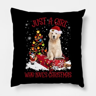 Golden Retriever Just A Girl Who Loves Christmas Pillow