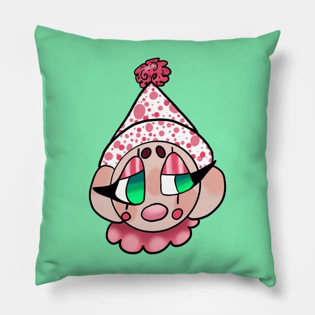 pinky clown Pillow by Shard Art