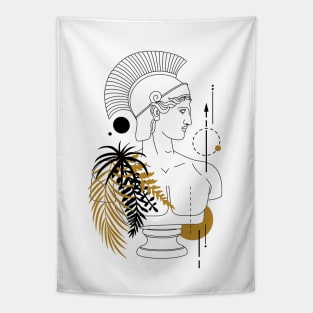 Ares (Mars). Creative Illustration In Geometric And Line Art Style Tapestry