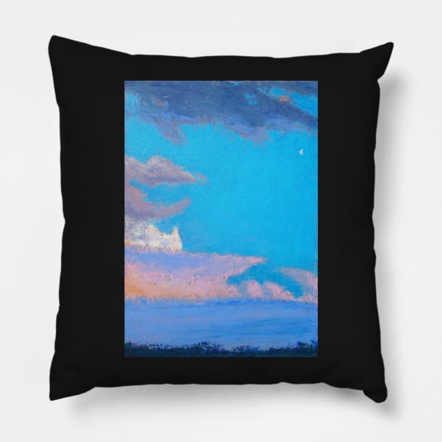 Blue evening Pillow by krinichnaya