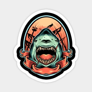 angry shark Magnet