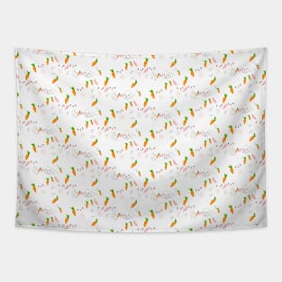 amazing rabbits bunnies carrot pattern Tapestry