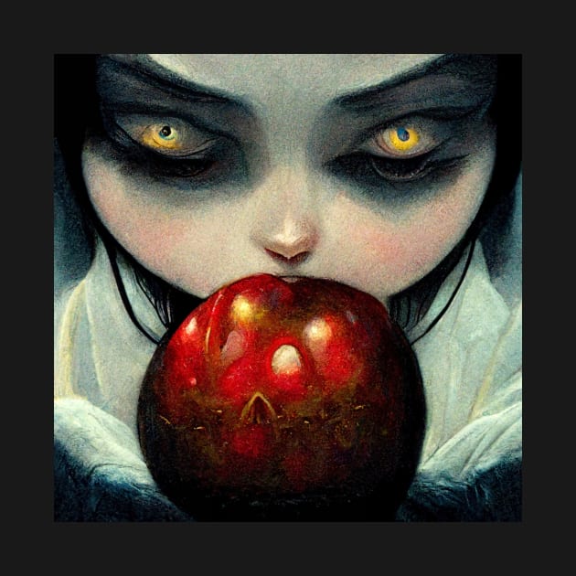 Princess taking the first bite of the poison apple. by Liana Campbell