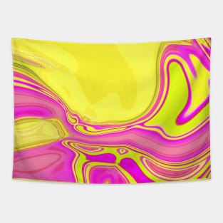 1980s preppy abstract colorful pink yellow swirls Tapestry