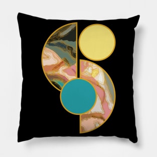 Bright vibrant modern earth tones colors unique original contemporary art 389 Abstract Pillow