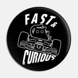 Funny Fast & Curious Car Driving Cat Pin