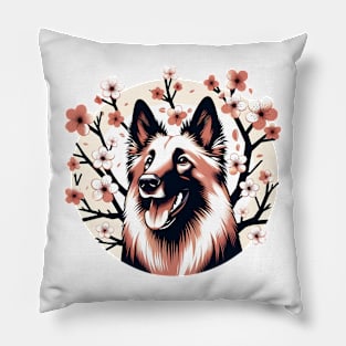 Belgian Tervuren Welcomes Spring with Cherry Blossoms Ablaze Pillow