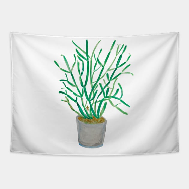 Pencil Plant, Quarantine Watercolor Tapestry by ANoelleJay
