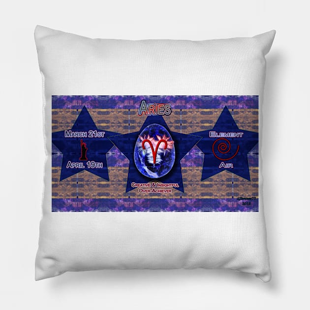 Zodi-Egg Aries with background v1 Pillow by ajbruner77