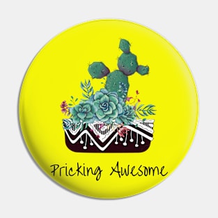 Pricking awesome. Cactus pun print Pin