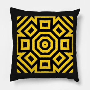 HIGHLY Visible Yellow and Black Line Kaleidoscope pattern (Seamless) 26 Pillow