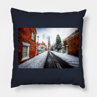 Westgate, Louth Winter Snow Scene Pillow