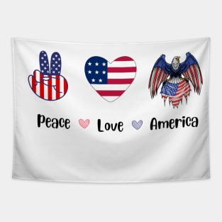 peace love america, united state, gift for teachers Tapestry