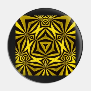 3-sided Mandala in Yellow and Black Pin