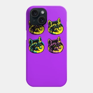 Pop Art the Four Heavy Breathing Cats Phone Case