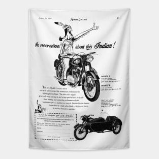 Vintage Indian Motorcycle Advert Tapestry