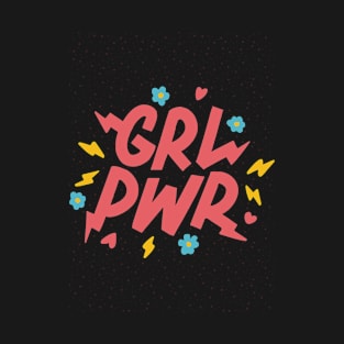 Red Lettering Grl Pwr Women_s Day T-Shirt