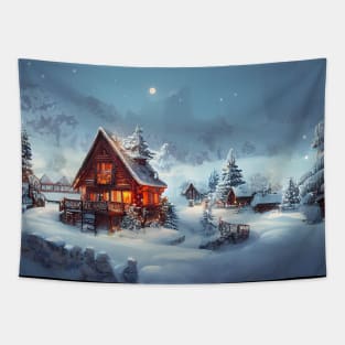 Winter Holiday Chrismas tree Landscap gift designs Series 06 Tapestry