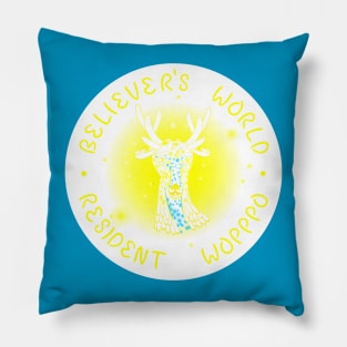 Texted Plain Bright Colors Version - Believer's World with Resident Wopppo Pillow