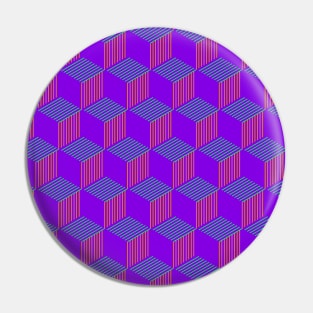 Greeen, yellow and violet geometric cube pattern design Triad color design. Ideal for stamps and clothes stamps Pin