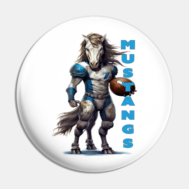 Mustangs Football Pin by Urban Archeology Shop Gallery