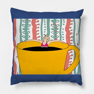 Coffee Cup Bathing Drinking Crazy Pillow
