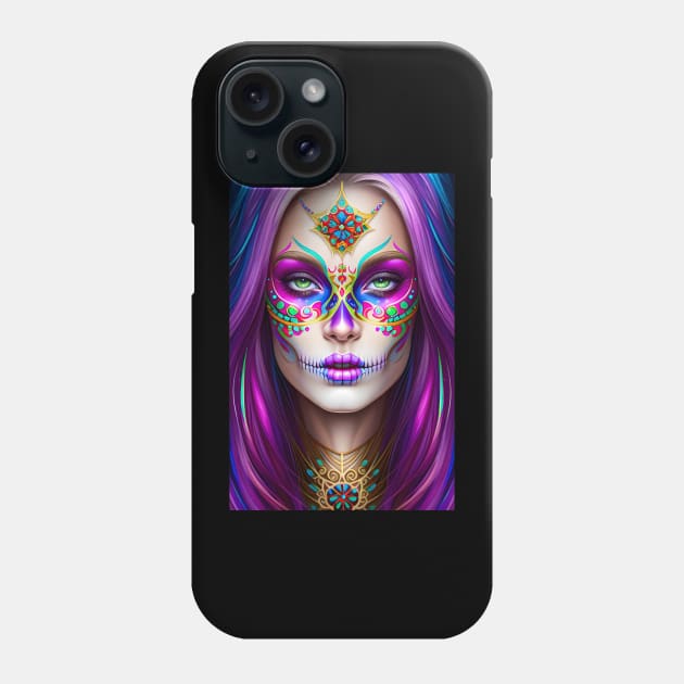 Sugar Skull Art - Woman in Makeup Phone Case by ImaginativeInkPOD