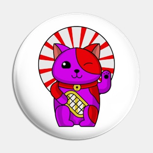 Japanese Cat Katsuni Purple Pin