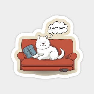 Lazy Day Samoyed Dog Magnet