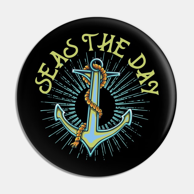 Seas the Day Cruising Design Pin by FilsonDesigns