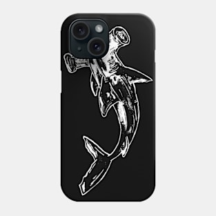 Black and White Hammerhead Shark Phone Case