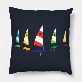 Dyer Dhow Sailboats Racing Pillow