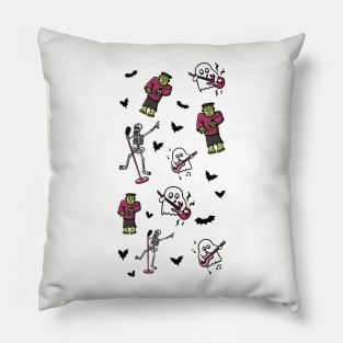 The Monster Mash Pattern Digital Illustration Pillow