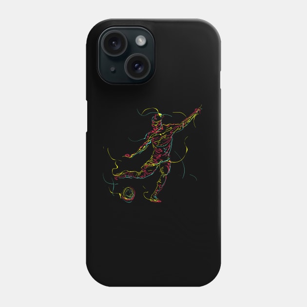 abstract soccer player illustration Phone Case by Mako Design 