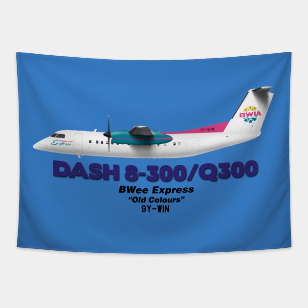 DeHavilland Canada Dash 8-300/Q300 - BWee Express "Old Colours" Tapestry by TheArtofFlying