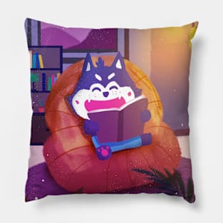 Reading Cat At Home Pillow
