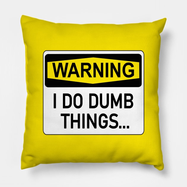 I Do Dumb Things Pillow by SandraKC